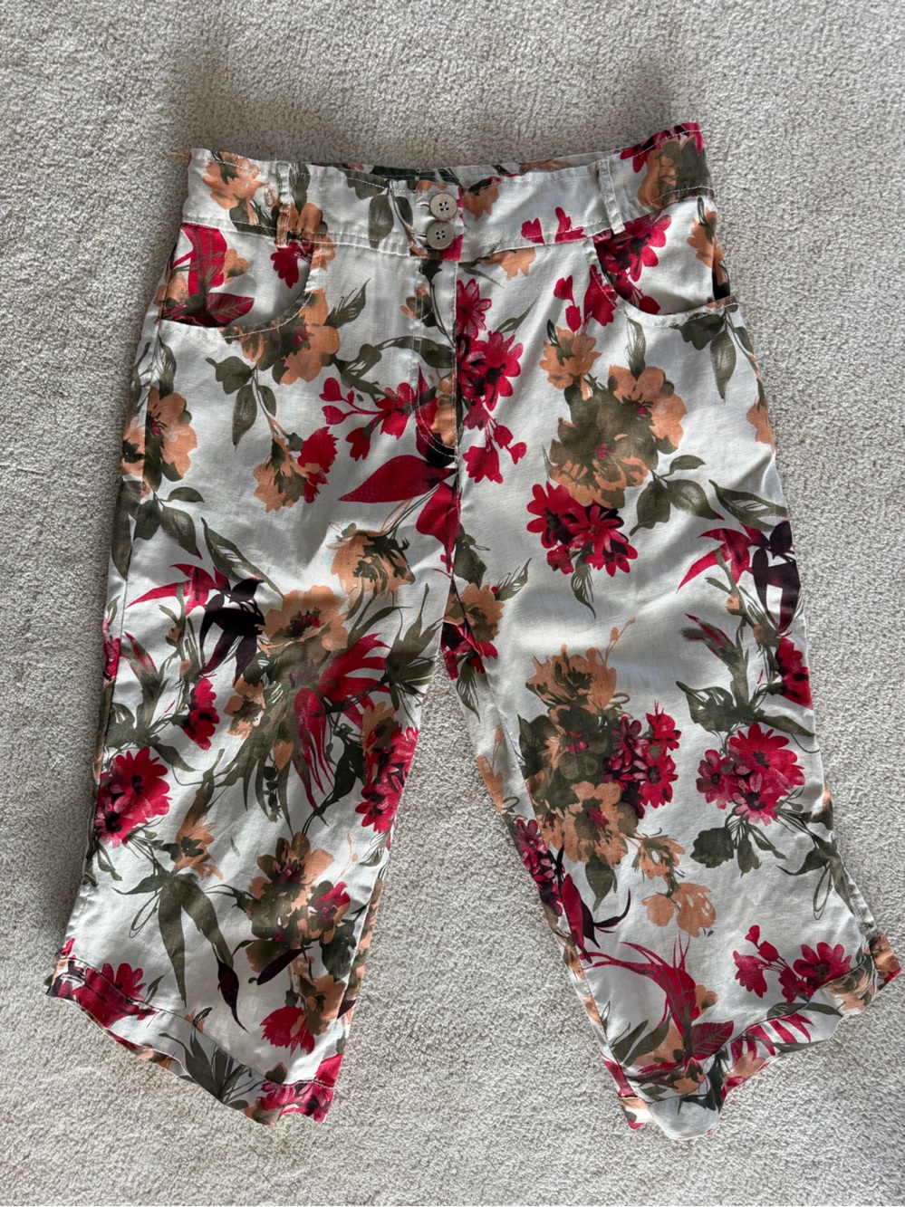 Jane & John Linen Floral Capris
